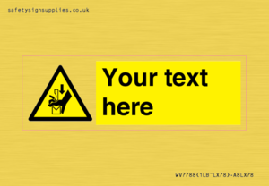 Custom warning hand crushing between press brake tool